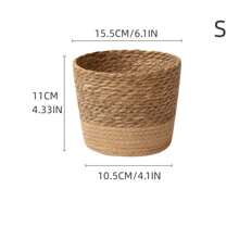1pc Nordic Style Natural Seagrass Woven Flower Pot Vine Plant Basket Home Decor Planter Storage Basket