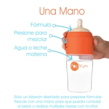 POPYUM Biberón Anticólico para Bebé para Mezclar Fórmula 9oz/260ml - Naranja - Ver 2