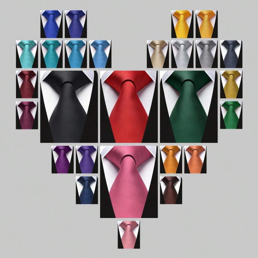 1 corbata de seda clásica para hombres con rayas estrechas 3.15 pulgadas (8 cm), adecuada para negocios formales, reuniones, bodas y otras ocasiones. Excelente regalo para hombre casual. - Multicolor - Ver 1
