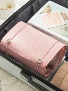 1件便攜式4合1旅行化妝品收納盒,旅行化妝包女士網狀化妝包美容用品化妝刷口紅收納袋 - 粉色 - 查看 6