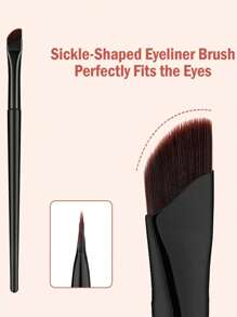 7pcs Eye Makeup Brush Set With Eyebrow Brush, Eyeliner Brush, Flat Definer Brush For Makeup Artist