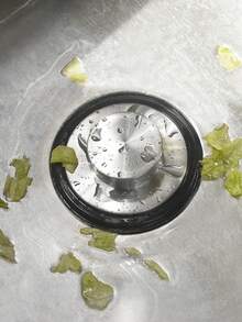 2pcs Stainless Steel Sink Strainer, Garbage Disposal Stopper For Kitchen Sink Drain (8cm) - Black - View 2