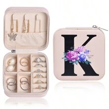 Travel Jewelry Box Jewelry Storage Box Jewelry Box, Essential Accessories For Travel Honeymoon, Bridesmaid Proposal Gift, Wedding Engagement Gift, Small Mini Earring Ring Jewelry Box Storage Box Without Mirror-Pink(Jewelry  Not  Included) - Pink - View 12