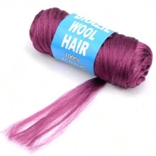 Knitted Hair Yarn For Braids 100% Knitted Hair Acrylic Yarn For African Braids/Spring Twist/Faux Locs/Wraps With Crochet Hook - Red Violet - View 2