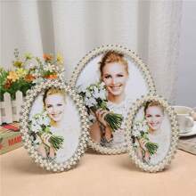 8x10 Pearl Picture Frame With Crystal For Wedding,Silver Plated With High Definition Glass Photo Frames With Rhinestones Horizontal And Vertical Decor Tabletop Display (Real Glass)… - Multicolor - View 5