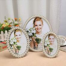 8x10 Pearl Picture Frame With Crystal For Wedding,Silver Plated With High Definition Glass Photo Frames With Rhinestones Horizontal And Vertical Decor Tabletop Display (Real Glass)… - Multicolor - View 1