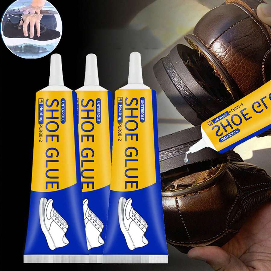 3pcs Strong Shoe Repair Glue, Waterproof Plastic Adhesive For Athletic Shoes, Leather Shoes, High-Heeled Shoes, Casual Shoes, Boots, Suitable For Family Outdoor Repair Tools Camping Camping Stuff