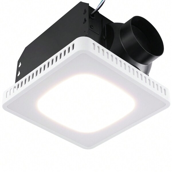 Bathroom Exhaust Fan, 8 LED Colors, 110 CFM Efficiency Ventilation, 1.5 Sones Low Noise All-Copper Motor, Energy-Saving Bathroom Ceiling Fan, No Need For Attic Access, For Various Ceilings
