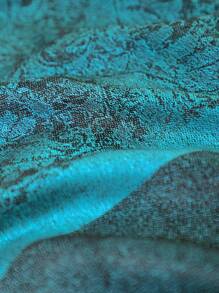 1 件女士优雅简约复古风格温暖时尚百搭提花头巾围巾，适合各种服装 - 水鴨藍 - 查看 6