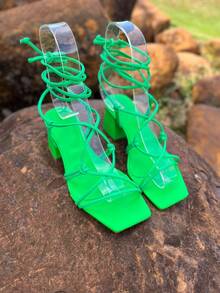 Women Heeled Sandals - 綠色 - 查看 6