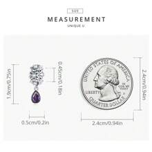 bamoer 1 PC 925 Sterling Silver Purple Shining Stone Collection Charms Love Drop Pendant fit for Charm Bracelet Vintage Pattern Beads