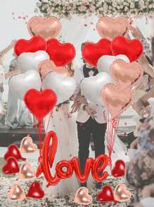 26入組愛情信件氣球套裝,18''大尺寸紅色字母形氣球,適用於婚禮、情人節、派對裝飾 - 彩色 - 查看 2