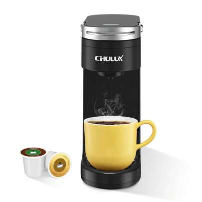 CHULUX Single Serve Kcup Pod Coffee Maker, Upgraded Single Cup Coffee Machine Quick Brew, All In One Simple Coffee Maker For & Ground Coffee & Tea, Mini Coffee Brewer Brews Within Minutes
