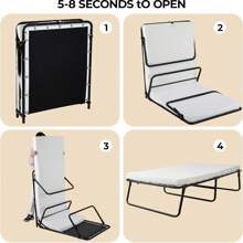 MAMIZO 75" X 31" Folding Bed,Rollaway Bed With Mattress For Adults,Foldable Bed,Portable Bed,Metal Bed Frame With Memory Foam Mattress, Guest Bed For Bedroom,Office,Camp,No Assembly Required,(75" X 31"X14") - 白色 - 查看 8