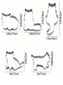 5 Piezas, Cortadores De Galletas Con Dibujos Animados De Gatitos, Cortadores De Pastelería De Acero Inoxidable, Lindos Moldes De Galletas De Gato Kawaii, Herramientas De Horneado, Accesorios De Cocina - Plateado - Ver 8