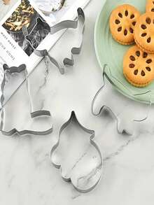 5 Piezas, Cortadores De Galletas Con Dibujos Animados De Gatitos, Cortadores De Pastelería De Acero Inoxidable, Lindos Moldes De Galletas De Gato Kawaii, Herramientas De Horneado, Accesorios De Cocina - Plateado - Ver 7