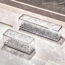 1pc Luxurious Toothbrush Holder Shelf For Bathroom Organizer, Wall-Mounted Home Bathroom Decor Fall Decor Back To School - Clear - View 8