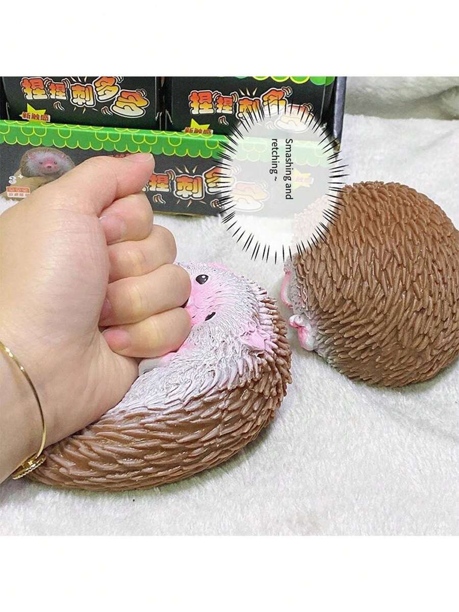 1pc Hedgehog-Shaped Stress Relief Novelty Toy, Slow Rising, Cute Design, Internet Celebrity Toy - Multicolor - View 1