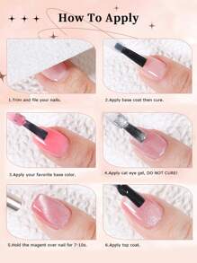 annies 8 毫升/1 件冬季雲磁性貓眼指甲油,2024 年新款流行閃光反光水鑽貓眼美甲店獨家 - 粉色 - 查看 8