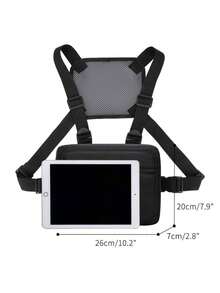 跨境戰術胸包,新款運動背心包,迷彩趨勢戶外工具背心,戰術背包臀包胸部裝備袋腰包黑色包情人節禮物男士 - 黑色 - 查看 2