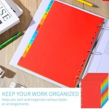 11 Nhẫn Chữ số Đối với 3 khoen tròn Binder    A4 Chỉ mục A4 Chất đóng gáy A4 Quyển sổ Màu sắc Chỉ mục Giấy Loose Quyển sổ Đục lỗ Bìa đựng hồ sơ Văn phòng PVC - Cấp 12 - Xem 4