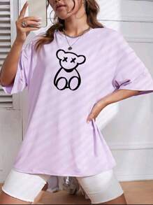 Plus Size T-Shirts - 淡紫色 - 查看 2