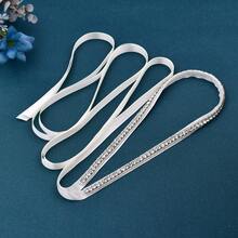 1條優雅的婚禮薄腰帶,珍珠石新娘配飾,伴娘腰帶,宴會裙腰飾 - 米色 - 查看 6