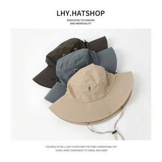 Sun Hat Bucket Hat Waterproof Cowboy Hat For Outdoor Hiking Climbing Large Brim Western Style