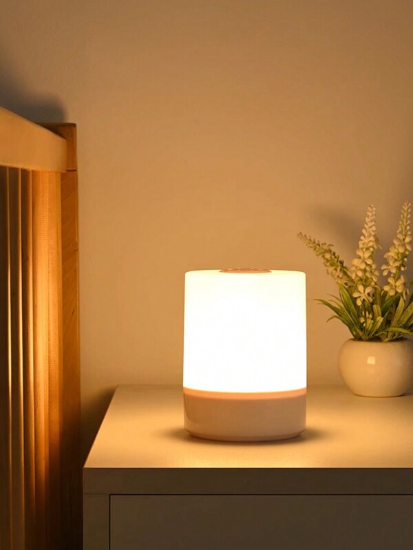 1pc Touch Control Warm Light Bedside Lamp For Bedroom, EyeCaring Led Night Light, PlugIn