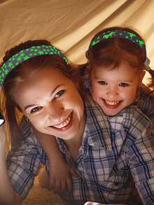 1入流orescent糖果色星星頭帶,簡單多功能的頭帶,閃閃發光的綠粉色髮飾,適用於日常和戶外活動 - 彩色 - 查看 4