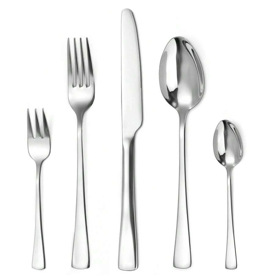 Targzier Besteck Set für 6 Personen, 30 teilig Essbesteck Set inkl. Messer, Gabel, Löffel, Besteck Edelstahl Spiegelpoliert, Spülmaschinenfest