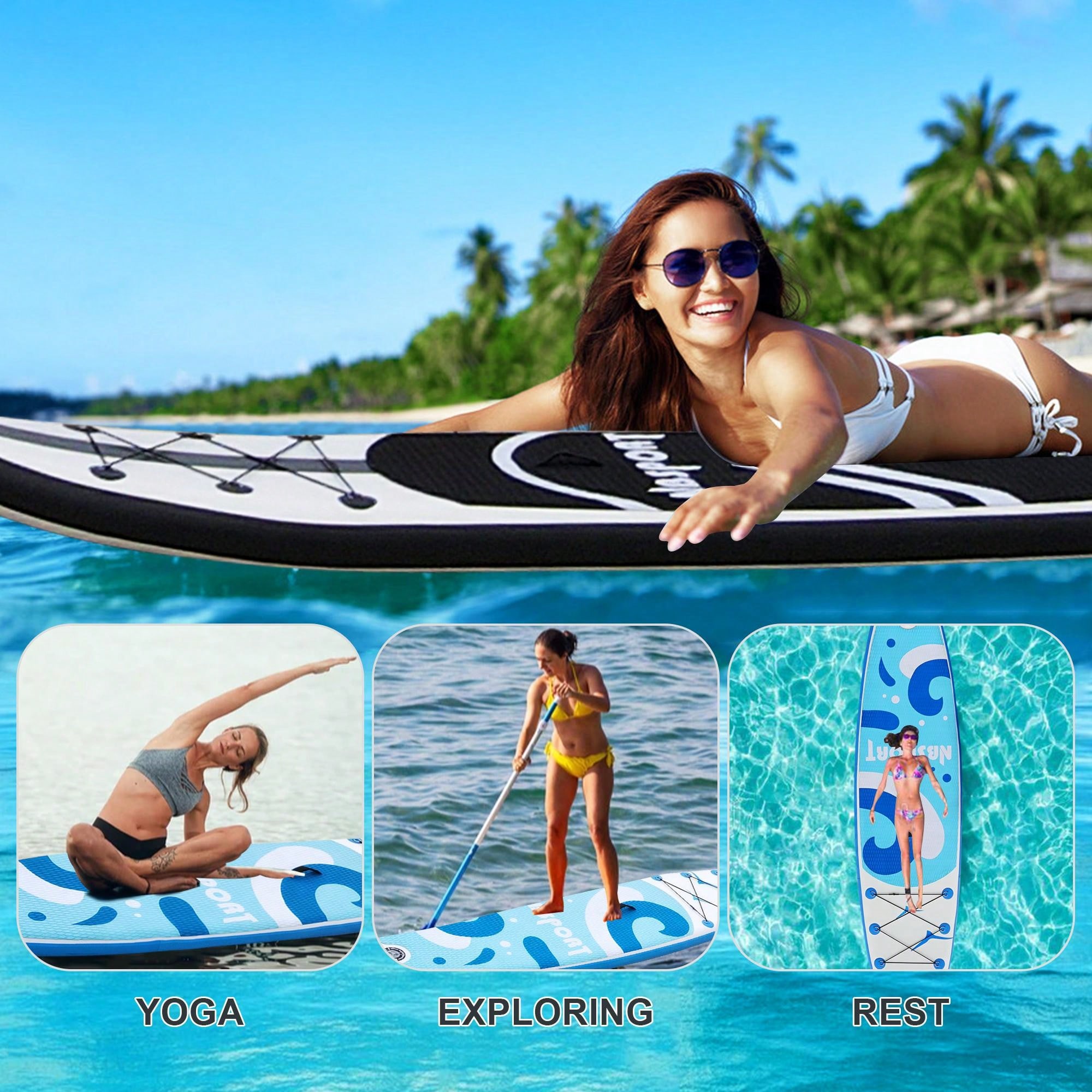 Inflatable Surfboard Blow Up Stand Up Paddle Board With Pump SHEIN UK