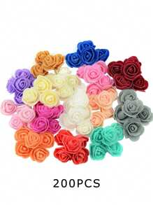 10/50/150/200/250/300/450/500 人造花迷你假玫瑰 Diy 婚禮花束中心裝飾品派對嬰兒送禮會夾禮盒 Diy 工藝品花環 - 彩色 - 查看 2