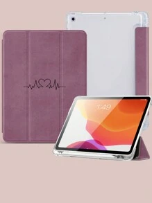 Ốp hình trái tim dòng đơn giản Tương thích với iPad IPad Air4/5 10.9 inch mới, Tương thích với vỏ Huawei Metepad 11/ Tab/Xiaomi 5, Có ngăn đựng bút, Hỗ trợ nắp bật/tắt tự động - Nhiều màu - Xem 4