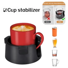 1入旅行杯反濺杯架,防止水溢出和保護桌子的防水保溫杯座 - 黑色 - 查看 1