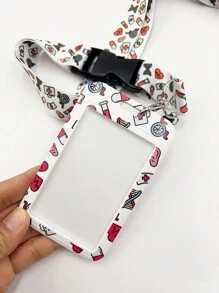 1pc Doctor Work Permit Lanyard Clear Dual Sided Card Holder, Transport Work Permit Card Case, Key Lanyard. Great Gift For Teachers & Doctors Casual Car Accessories Bag Charm Backpack For School