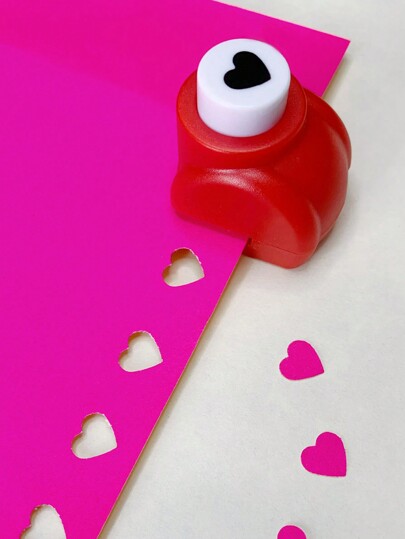 Mini Furador Em Forma De Coração Vermelho, Ferramenta De Perfuração De Scrapbook Artesanal De Papel Diy