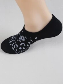 6 Paia/set Calzini Da Donna Senza Visibilità, Rasoterra, Anti-scivolo E Anti-sudore Con Stampa Leopardo Multicolore