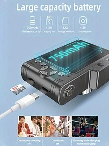 1只數位相機,支援32gb記憶卡,4600萬像素,1080p,8倍數位三檔定時,2.8英寸前後置雙鏡頭便攜式數位相機,適合初學者和學生作為禮物-藍色 - 藍色 - 查看 5