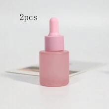 2 件裝 20 毫昇平肩玻璃滴管瓶空可再填充磨砂粉色/紫色血清精油瓶帶玻璃吸管化妝品 - 彩色 - 查看 8