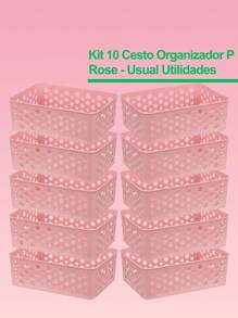 Storage And Organizer Bins - Màu hồng gỉ - Xem 1