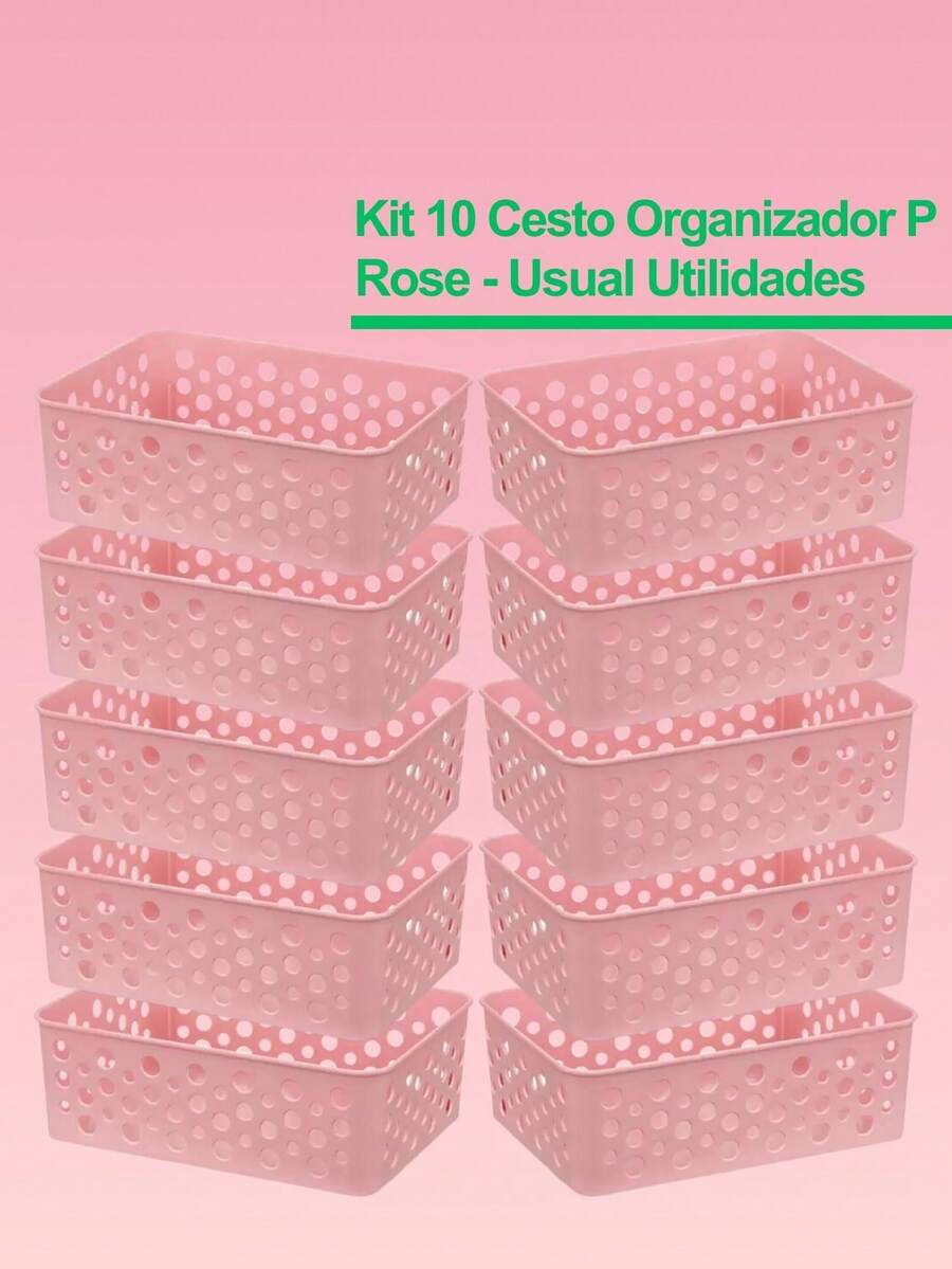 Storage And Organizer Bins - Màu hồng gỉ - Xem 1