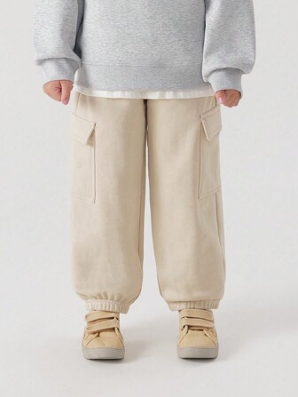 MARC&JANIE Unga pojkar Casual Outdoor Sports Workwear Byxor med stora fickor, vår