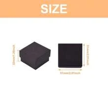 6/12/24pcs Classic Black Paper Jewelry Gift Box For Necklace, Ring, Perfect For Festival Gift Packaging - Black - View 14