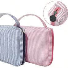 1 件粉紅色封面泡泡紗盒帶手柄和書籤,書盒攜帶整理袋用於學習保護袋 - 粉色 - 查看 3