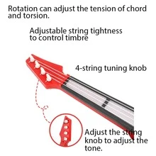 1pc Electric Guitar Toy Four-String Music Light Simulation Miniature Musical Instrument - Blue - View 3