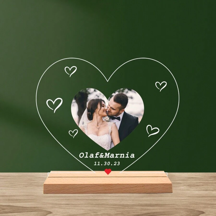1 Peça Display De Mesa Acrílico Personalizado Com Foto, Título Da ...