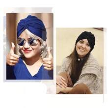 4 Turbantes, Gorros Oncológicos Modernos, Simples para Dama, Mujer Quimio Alopecia - Multicolor - Ver 7