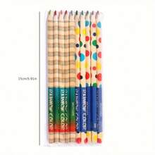 10pcs Creative Stationery Four Color Pencil Rainbow Color Pencils Four Color Same Core Pencil For Drawing Office School Supplies - Multicolor - View 2