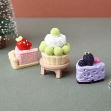 8入組逼真樹脂迷你甜點蛋糕模型,diy裝飾用 - 彩色 - 查看 7